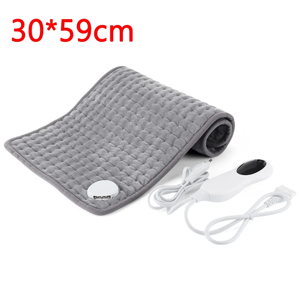 Micro plush Electric Heating Therapy Pad- Washable Blanket for Abdomen, Waist, Back /Thermal Mat- Pain Relief Brace