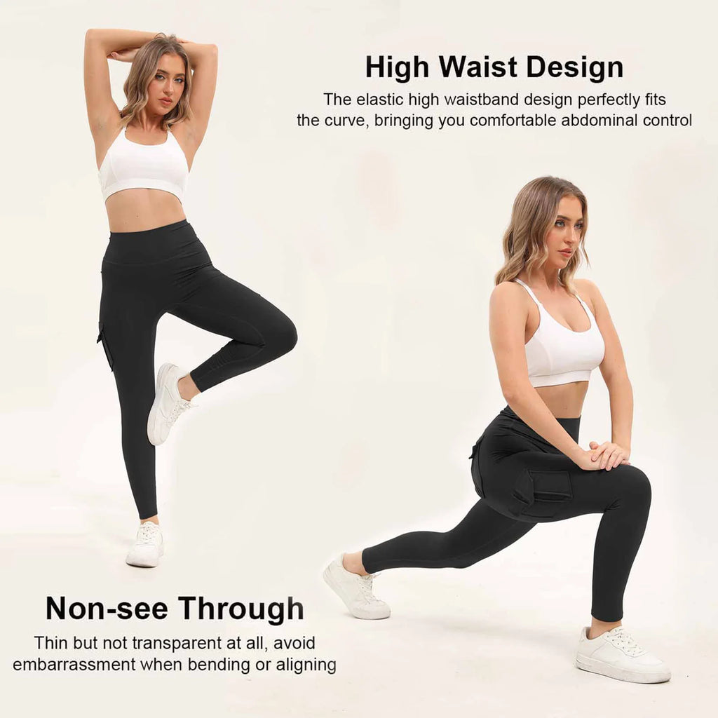 Women's Solid Color Gym Leggings /High Waisted Fitness Yoga Pants- Practical, Stretch Material for Sports-exercise