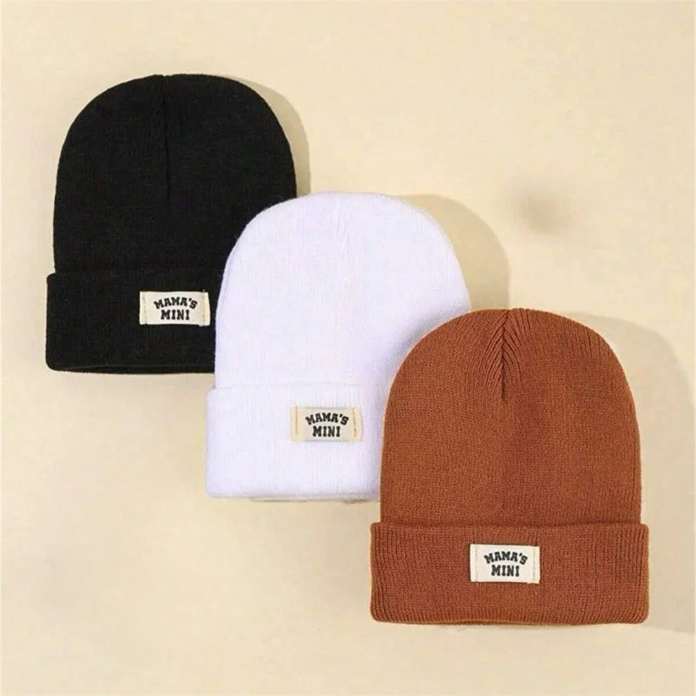 4Pc Kids Solid Color, Warm Knitted Beanie-Cap for Winter