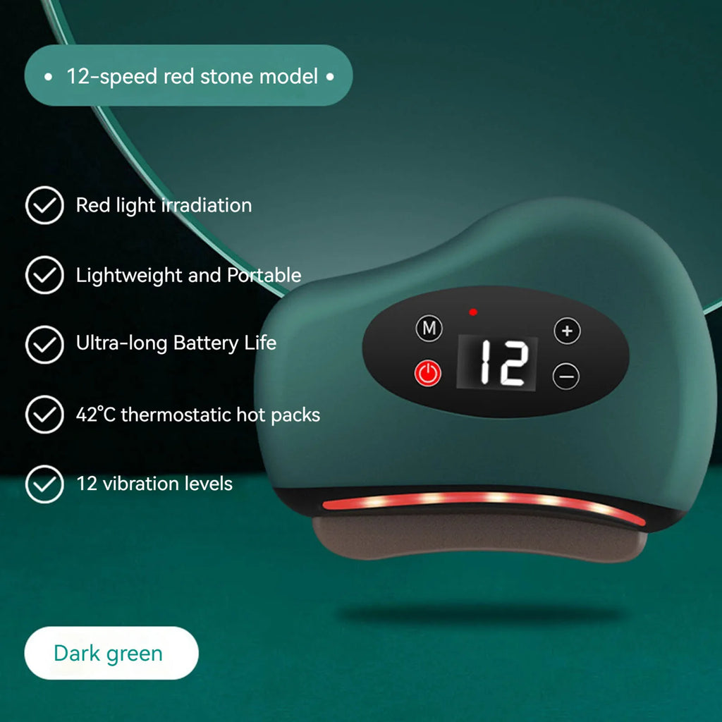 Electric Scraping Instrument- Lightweight- Heated Muscle Scraping Tool- Hot Compress Eye Massager with Red Light Scraper