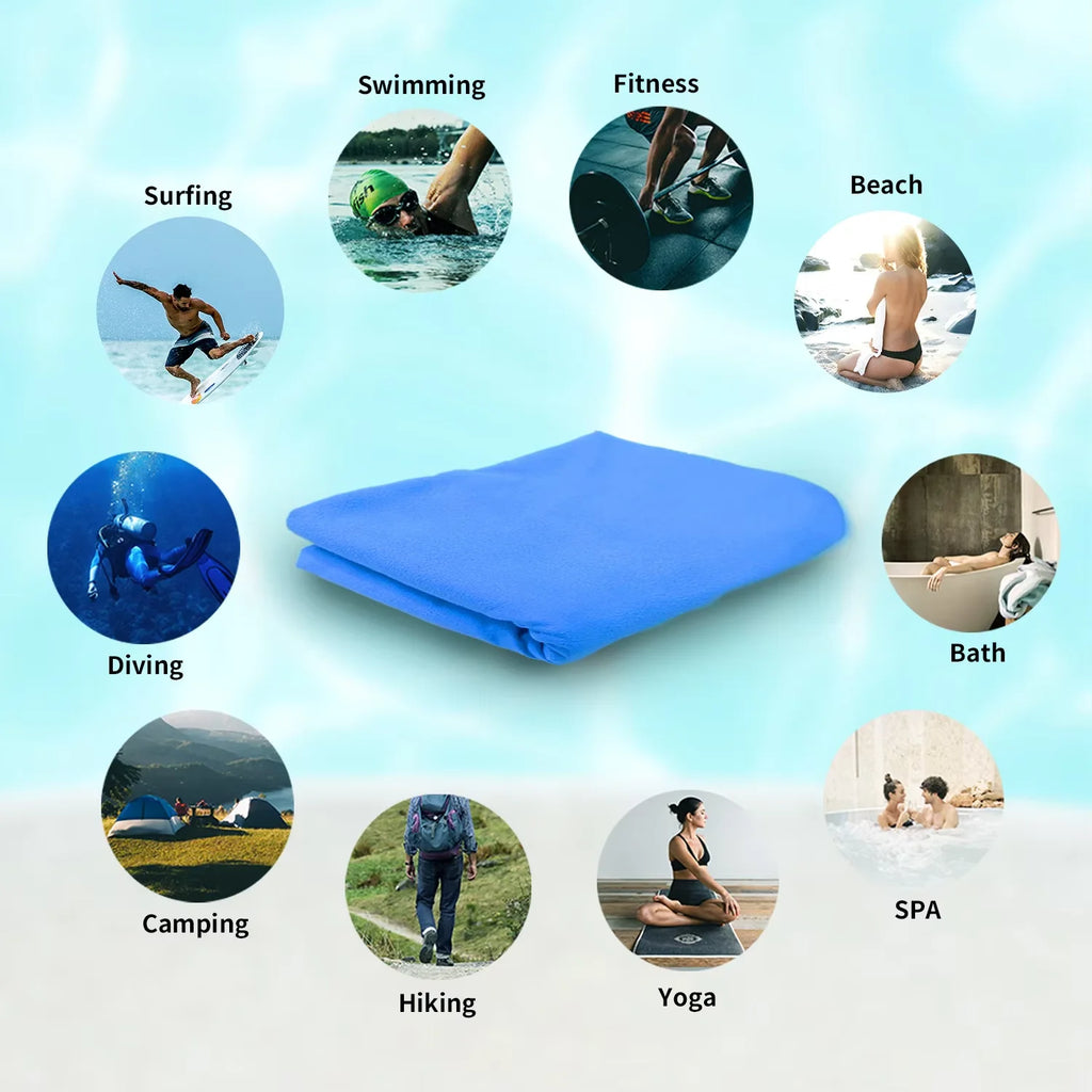 Quick Dry Beach Towel, Microfiber Travel Towel,Fast Drying Towel Set for Camping, Beach, Gym, Sports, Bath