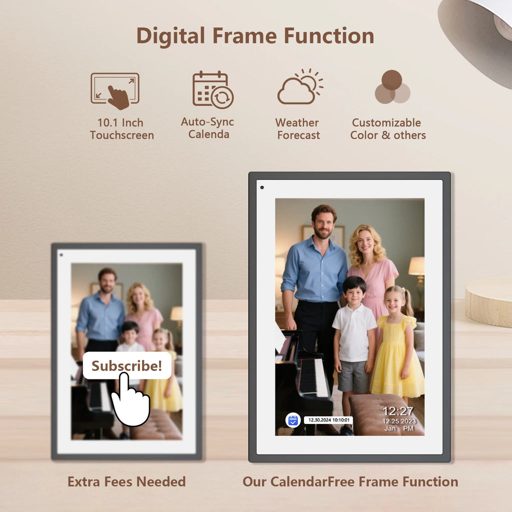 10.1 inch Digital Calendar & Chore Chart, Smart Touchscreen with Interactive Display for Family Schedules