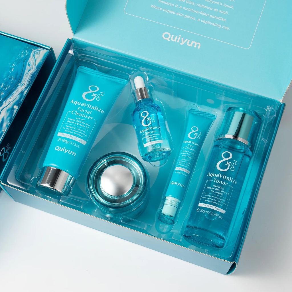 AquaVitalize Skin care 5PCS Deep Hydration Kit Wrinkle Smoothing and Tightening Treatment Set