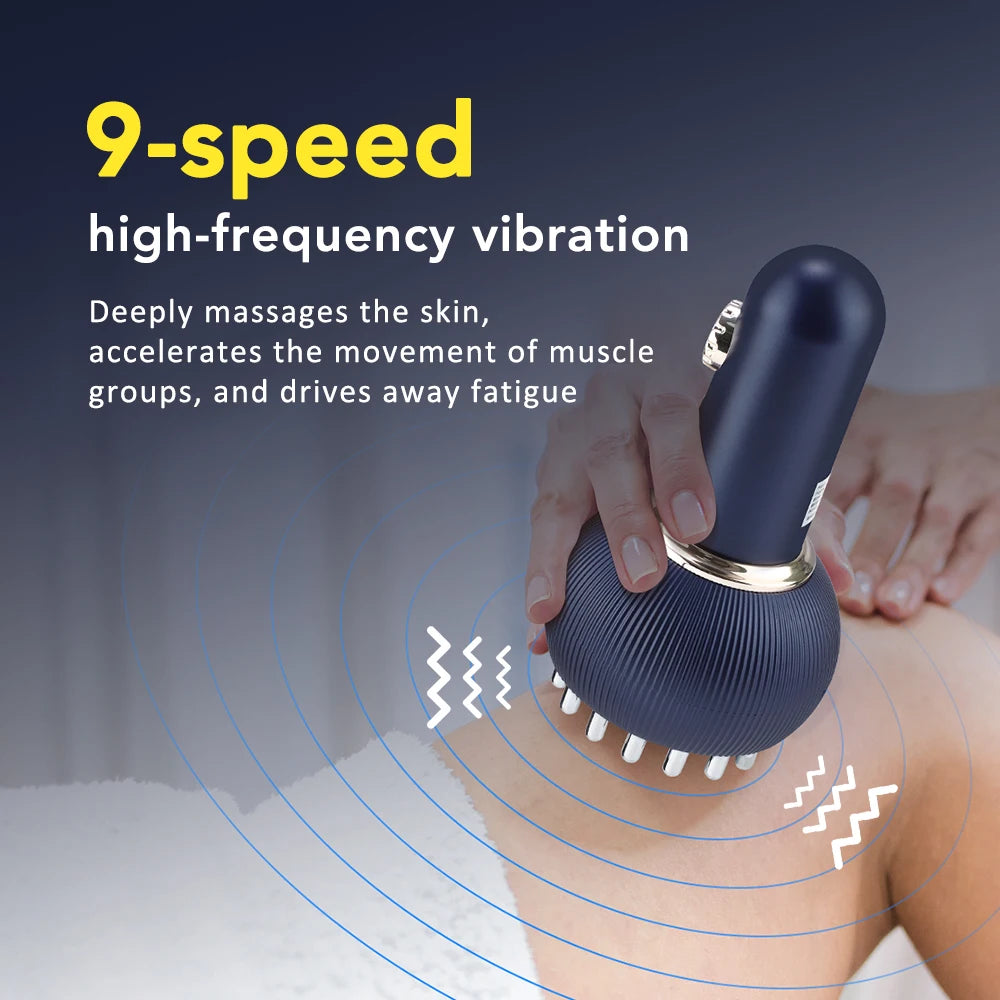 Electric Meridian, Body Massage Brush - Lymphatic Drainage Machine- Microcurrent Anti Cellulite with Physiotherapy Apparatus