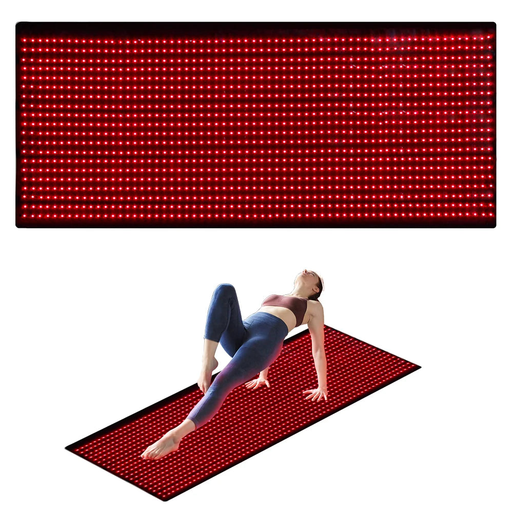 Full Body Red Light Mat / 71x31inch Large Infrared LED Blanket with 1280- 660nm- 850nm. Used for Pain Relief, Wellness and to promote Muscle Recovery