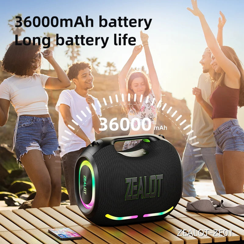 120W Big Power Portable Bluetooth Speaker, Wireless TWS Subwoofer/ Waterproof/ HIFI Quality
