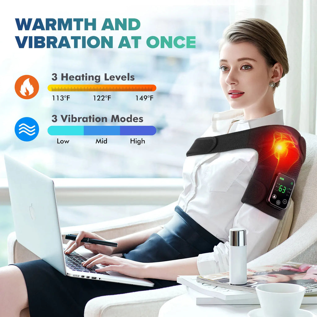 Knee Heating Massager with Joint Physiotherapy and Hot Compress Vibration Massage. Used for Elbow, Shoulder or knees.