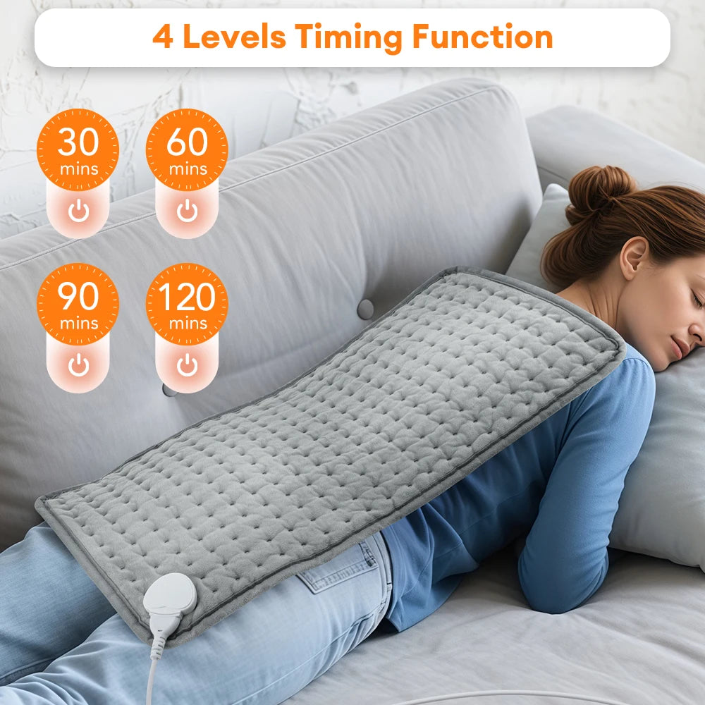 Micro plush Electric Heating Therapy Pad- Washable Blanket for Abdomen, Waist, Back /Thermal Mat- Pain Relief Brace