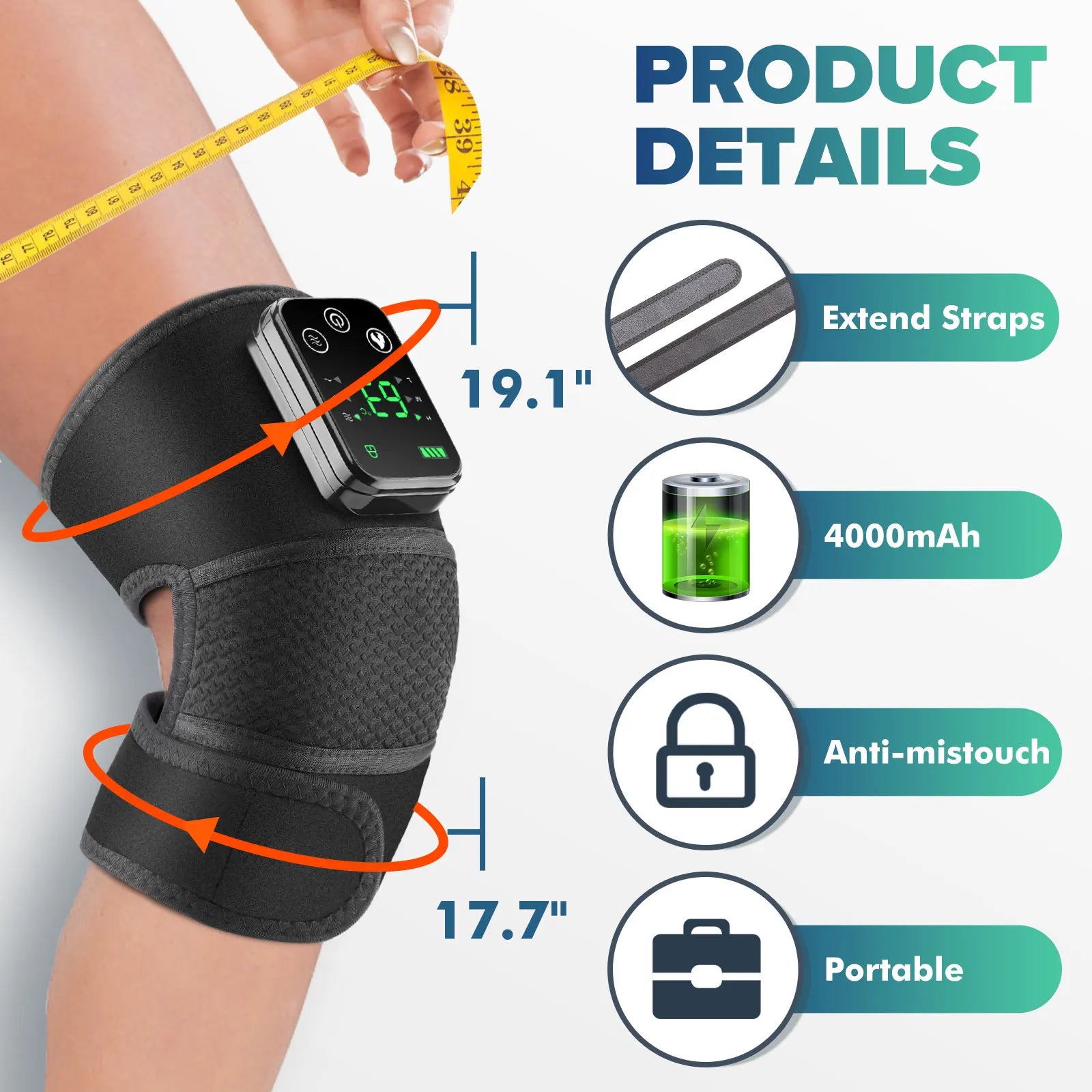 Knee Heating Massager with Joint Physiotherapy and Hot Compress Vibration Massage. Used for Elbow, Shoulder or knees.