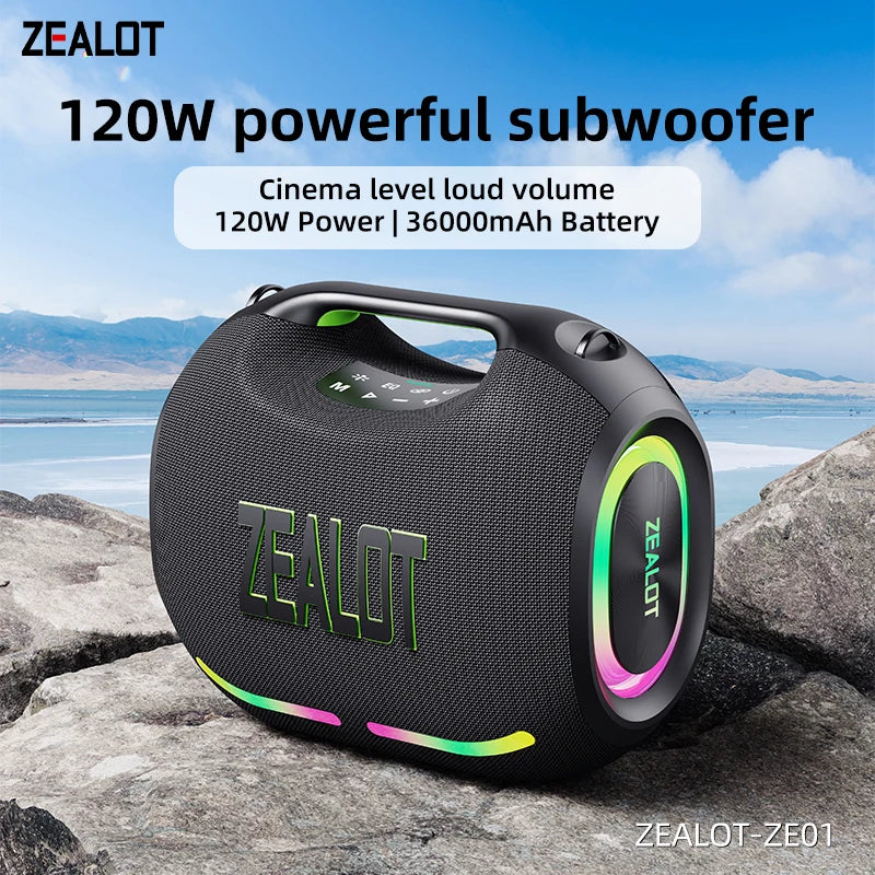 120W Big Power Portable Bluetooth Speaker, Wireless TWS Subwoofer/ Waterproof/ HIFI Quality