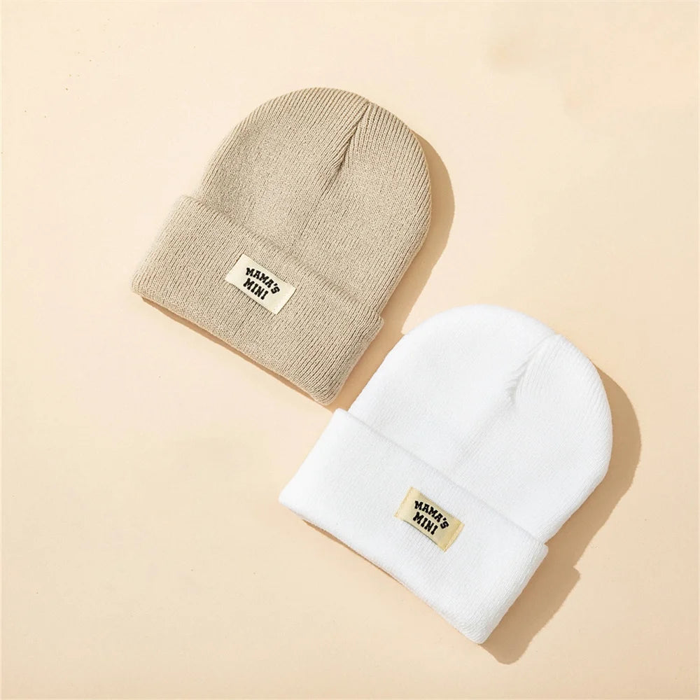 4Pc Kids Solid Color, Warm Knitted Beanie-Cap for Winter