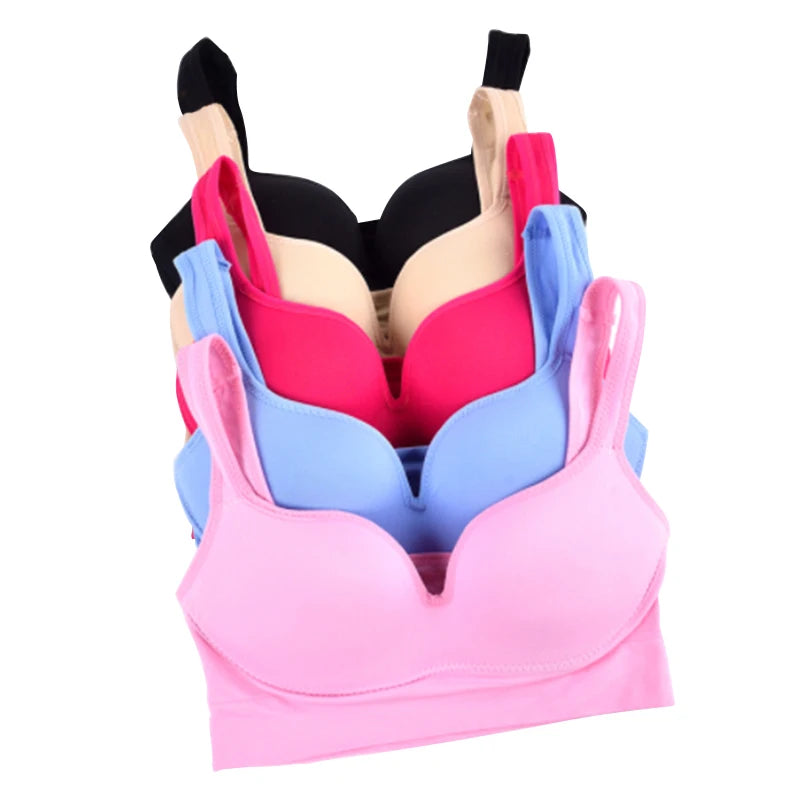 Ladies Sports Bra with push up / Daily Wear-Wire Free Bra/ Seamless Full Cup Cover-5 colors