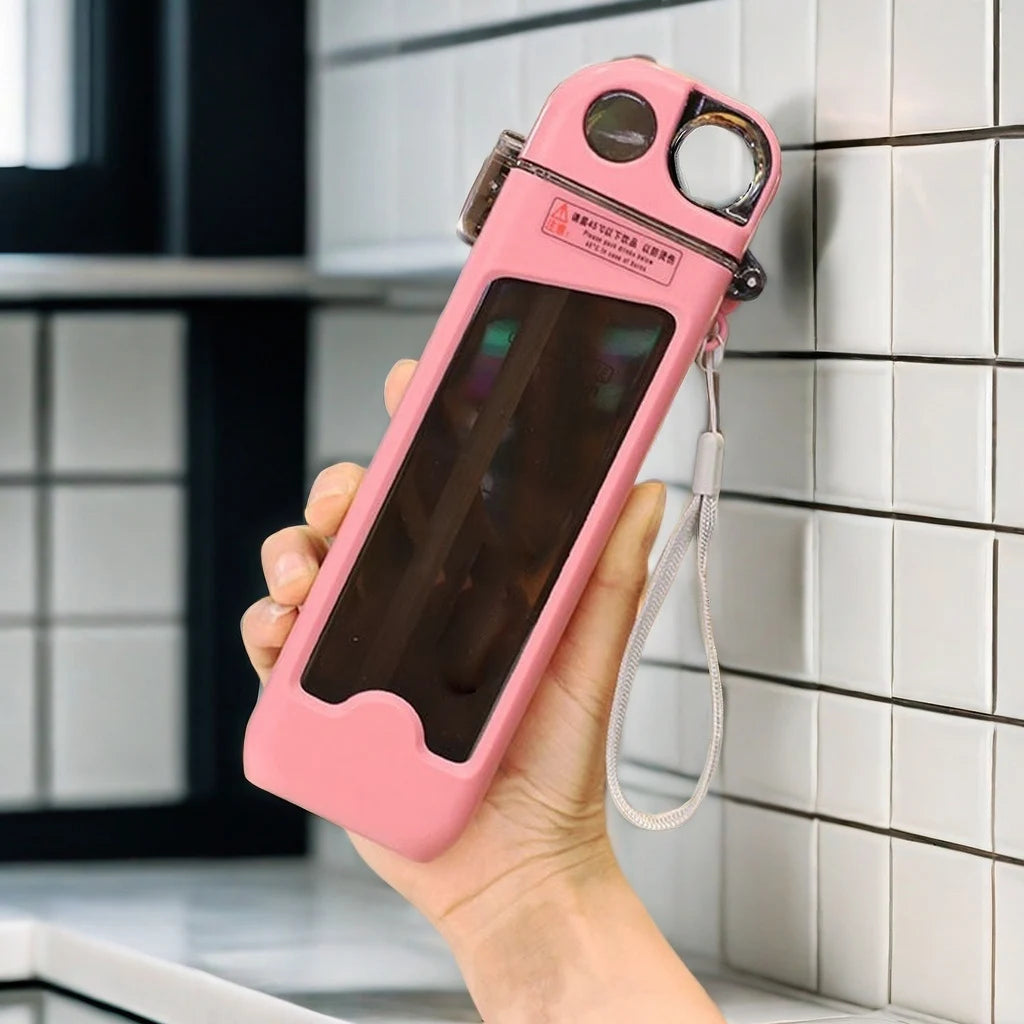 12 oz Square water bottle, leak proof water cup, with a straw