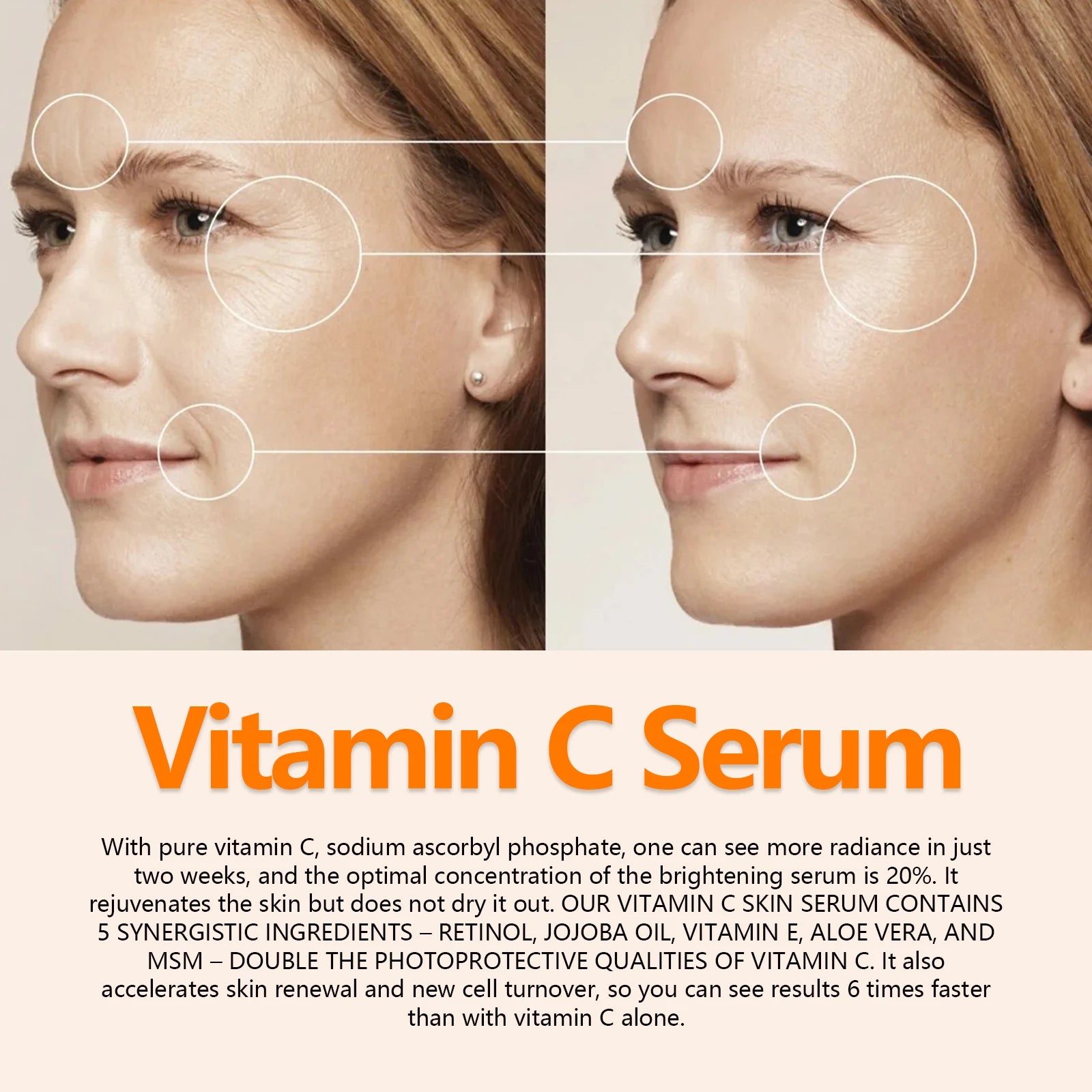 Vitamin C Facial Serum- Reduces Fine Lines and Brightens Skin Naturally- Jojoba Oil Facial Care Products