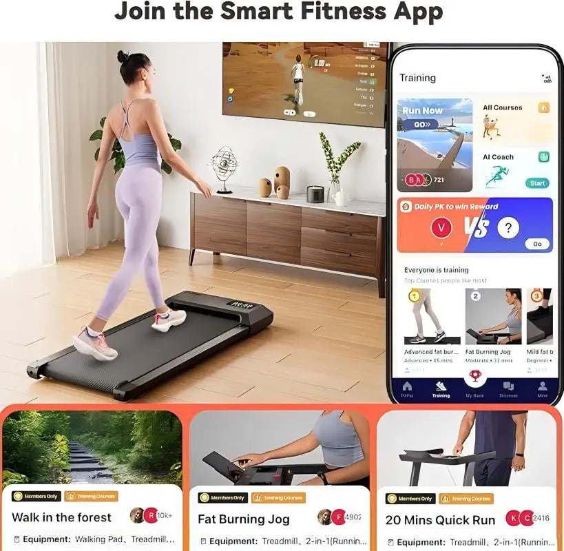 2-in-1 Home/Office - 2.5 HP Walking Treadmills for Small Spaces with APP & Remote Control