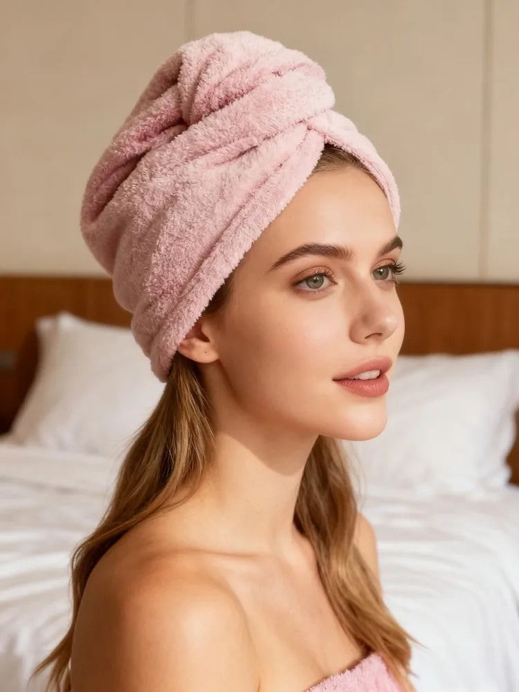 Microfiber Hair Towel Wrap - Super Absorbent, Soft, Adjustable, Hair Cap for Women and Girls