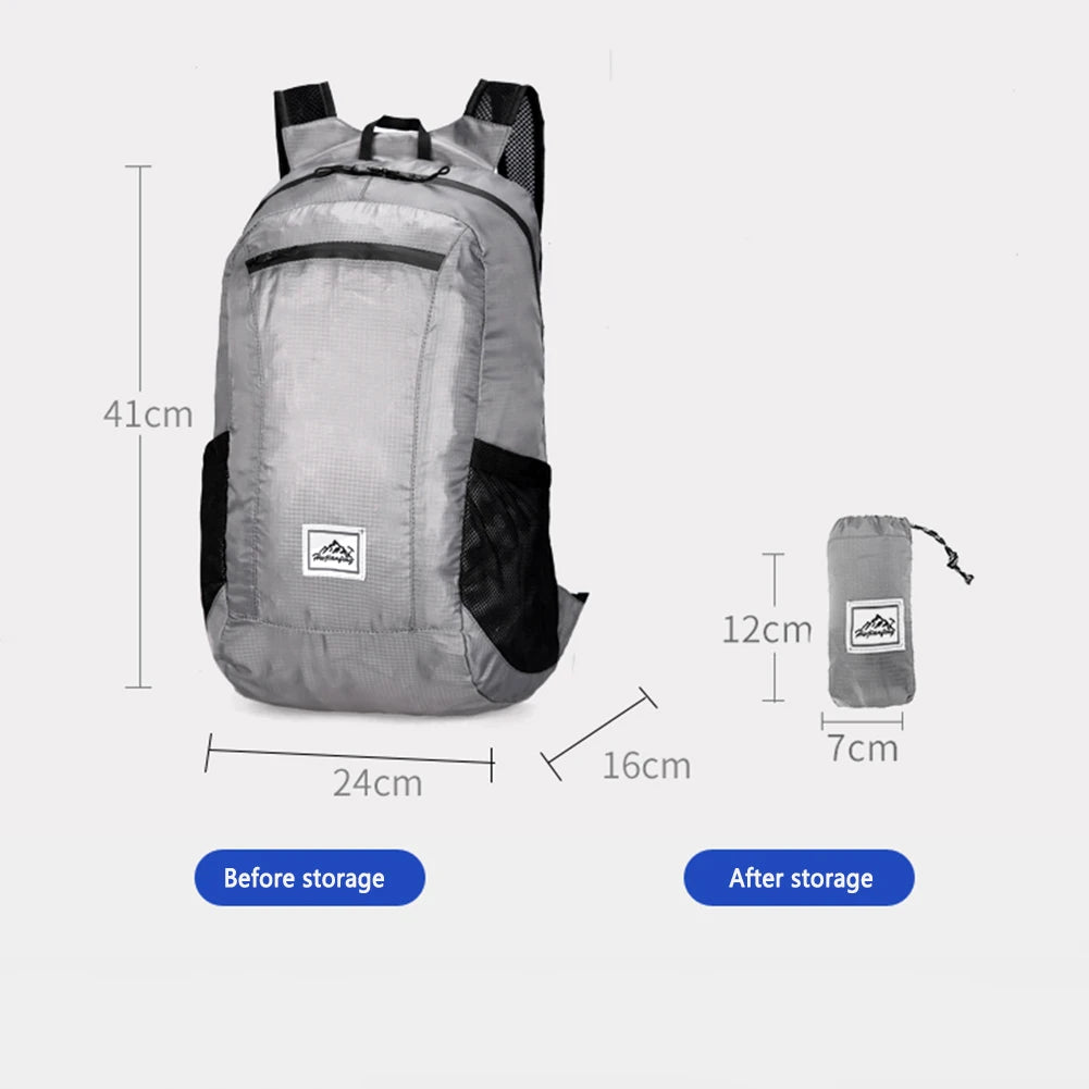 20L Foldable Travel/ Waterproof, Cycling Backpacks- Ultralight for Outdoors, Travel, Hiking with Large Capacity space