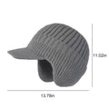 Winter Warm Fleece Lined Knit Hat for Women Men W/ Brim & Ear Flaps/ Elastic- Soft Beanie Hat for Cold Weather
