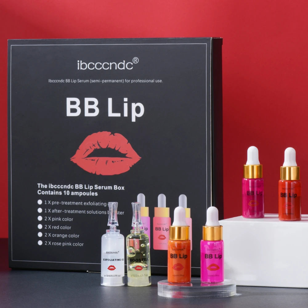 BB Lips Ampoule Serum Starter Set Semi-Permanent BB Lip Gloss Tinted Pigment
