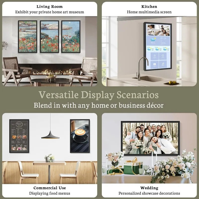 32 Inch Large Digital Picture Frame with Bluetooth Speaker, Remote Control, Auto Rotate