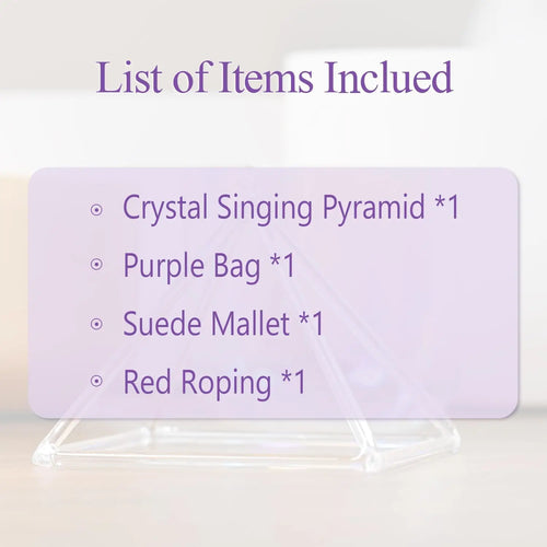 10 Inch Quartz Crystal Singing Pyramid, Healing Musical Instrument with Carry Bag
