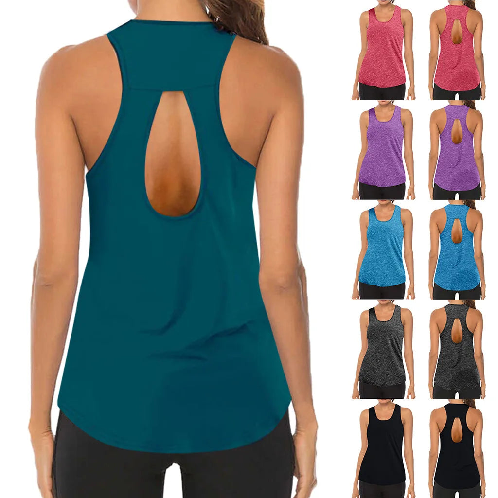 Women's Yoga Tops- Thin Sports Vest -Breathable, Sleeveless T-shirt for all types of exercise
