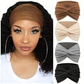 4-piece soft retractable sports headband - wide brim, headband style, knitted fabric