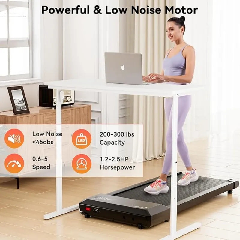 2-in-1 Home/Office - 2.5 HP Walking Treadmills for Small Spaces with APP & Remote Control