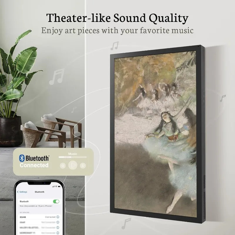 32 Inch Large Digital Picture Frame with Bluetooth Speaker, Remote Control, Auto Rotate