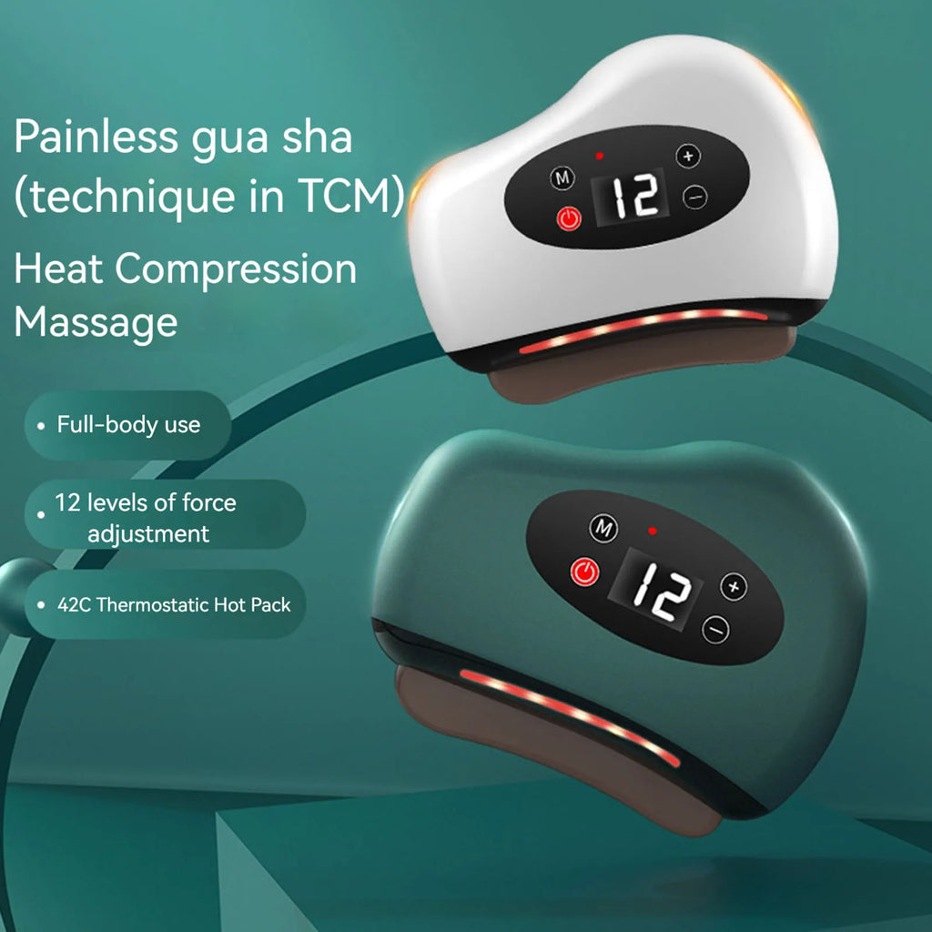 Electric Scraping Instrument- Lightweight- Heated Muscle Scraping Tool- Hot Compress Eye Massager with Red Light Scraper