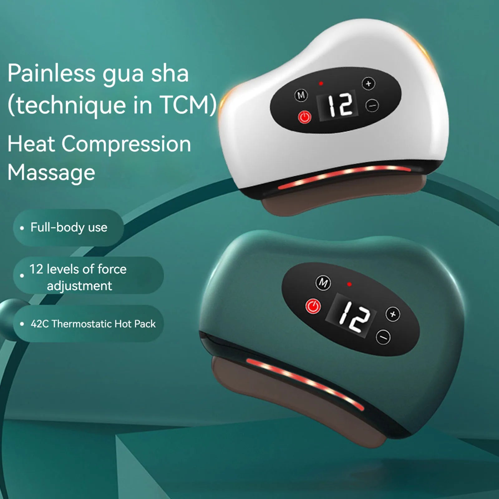 Electric Scraping Instrument- Lightweight- Heated Muscle Scraping Tool- Hot Compress Eye Massager with Red Light Scraper