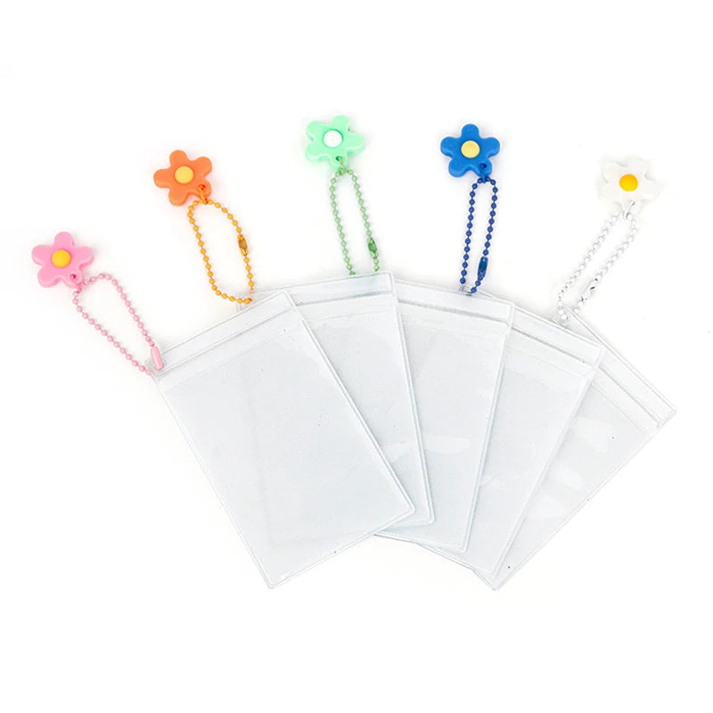 For Fujifilm Instax Mini 8/9/11/12 Series/ Transparent 3 Inch Photo Pictures with Protective Cover Key Chain- 5 Pieces Per Set